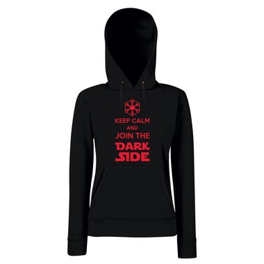 Damen Hoodie - Keep Calm and Join the Dark Side schwarz-rot S