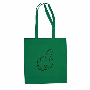 Baumwolltasche Jutebeutel Mickey Mittelfinger