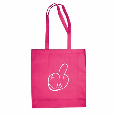 Baumwolltasche Jutebeutel Mickey Mittelfinger