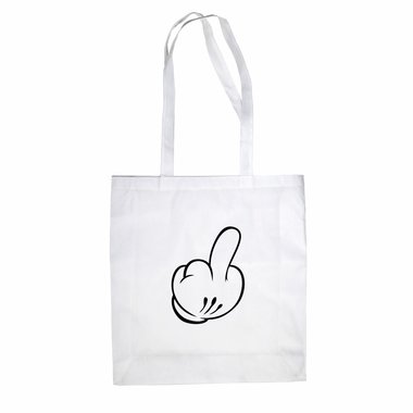 Baumwolltasche Jutebeutel Mickey Mittelfinger