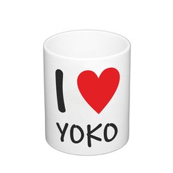 Kaffeebecher I LOVE YOKO und Klaas Duell um die Welt...