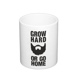 Kaffeebecher Grow hard or go home Bart Vollbart wachsen...