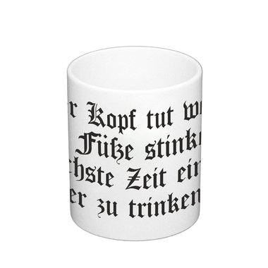 Kaffeebecher Der Kopf tut weh - Bier trinken Spruch Trinkspruch Saufen