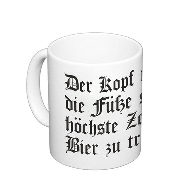 Kaffeebecher Der Kopf tut weh - Bier trinken Spruch Trinkspruch Saufen