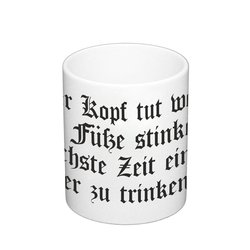 Kaffeebecher Der Kopf tut weh - Bier trinken Spruch...