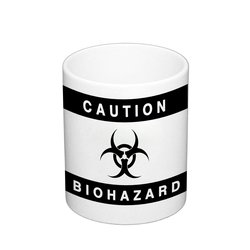 Kaffeebecher Caution Biohazard Biogefährdung biologisches...