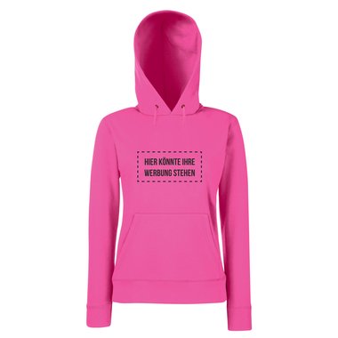 Damen Hoodie - Hier knnte Ihre Werbung stehen - Humor Reklame Medien Plakat XS fuchsia-schwarz