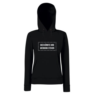 Damen Hoodie - Hier knnte Ihre Werbung stehen - Humor Reklame Medien Plakat XS fuchsia-schwarz