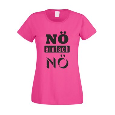 Damen T-Shirt - N einfach N - Frauen Humor Spa Geschenk Zicke Prinzessin Nein weiss-schwarz XL