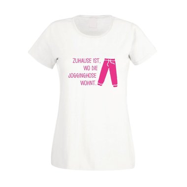 Damen T-Shirt - Zuhause ist wo die Jogginghose wohnt - Trainingsanzug Jogger