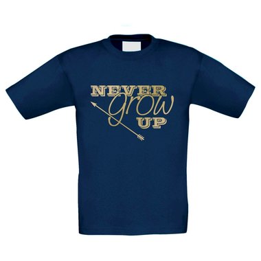 Kinder T-Shirt - Never grow up - Spielkind Inneres Kind Kindheit Jung Alt Jugend