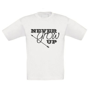 Kinder T-Shirt - Never grow up - Spielkind Inneres Kind Kindheit Jung Alt Jugend