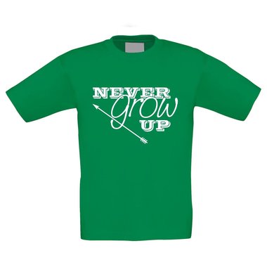 Kinder T-Shirt - Never grow up - Spielkind Inneres Kind Kindheit Jung Alt Jugend