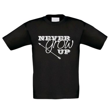 Kinder T-Shirt - Never grow up - Spielkind Inneres Kind Kindheit Jung Alt Jugend