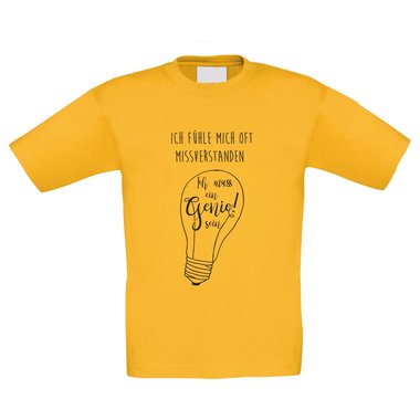 Kinder T-Shirt - Ich muss ein Genie sein! - Kind Gedanke Wissen Jugend Verrckt fuchsia-gold 98-104