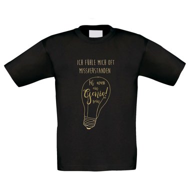 Kinder T-Shirt - Ich muss ein Genie sein! - Kind Gedanke Wissen Jugend Verrckt fuchsia-gold 98-104