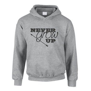 Kinder Hoodie - Never grow up - Kindheit Spielkind Inneres Kind Pubertt Jugend