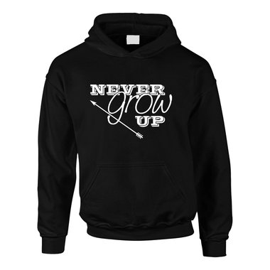 Kinder Hoodie - Never grow up - Kindheit Spielkind Inneres Kind Pubertt Jugend