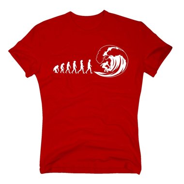 Herren T-Shirt - Surfer Evolution - Hobby Kite Wind Surfen Wellenreiten Surf
