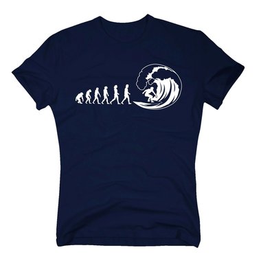 Herren T-Shirt - Surfer Evolution - Hobby Kite Wind Surfen Wellenreiten Surf