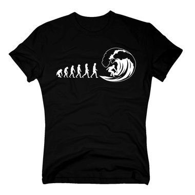 Herren T-Shirt - Surfer Evolution - Hobby Kite Wind Surfen Wellenreiten Surf