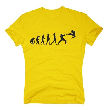 Herren T-Shirt - Kampfsport Evolution - Hobby Sport Kampfkunst Karate Kickboxen weiss-schwarz 4XL