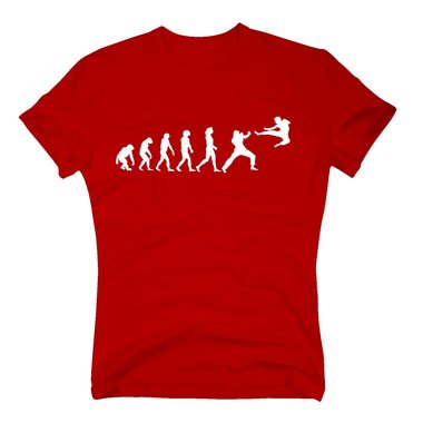 Herren T-Shirt - Kampfsport Evolution - Hobby Sport Kampfkunst Karate Kickboxen weiss-schwarz 4XL