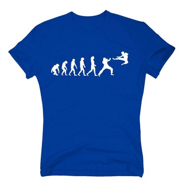 Herren T-Shirt - Kampfsport Evolution - Hobby Sport Kampfkunst Karate Kickboxen weiss-schwarz 4XL