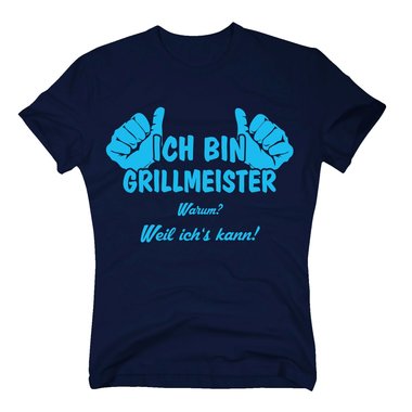 Herren T-Shirt - Ich bin Grillmeister, weil ichs kann! - Mnner Grill BBQ Chef weiss-rot 4XL