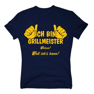 Herren T-Shirt - Ich bin Grillmeister, weil ichs kann! - Mnner Grill BBQ Chef weiss-rot 4XL