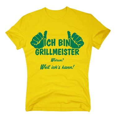 Herren T-Shirt - Ich bin Grillmeister, weil ichs kann! - Mnner Grill BBQ Chef weiss-rot 4XL