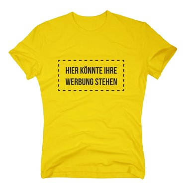Herren T-Shirt - Hier knnte Ihre Werbung stehen - Marketing Reklame Medien gelb-schwarz M