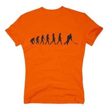 Herren T-Shirt - Eishockey Evolution - Hobby Verein Mannschaft Ice Puck Bully dunkelblau-weiss S