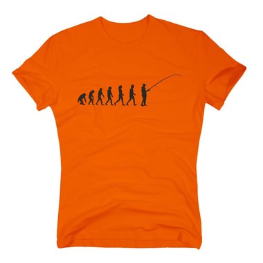 Herren T-Shirt - Evolution Angeln - Hobby Sport Angel Angelrute Fisch Fischen