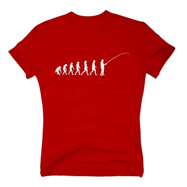 Herren T-Shirt - Evolution Angeln - Hobby Sport Angel Angelrute Fisch Fischen