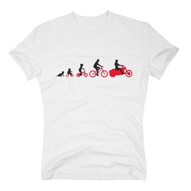 Herren T-Shirt - Evolution Motorrad - Hobby Motorbike Sport Biker Strae Crew