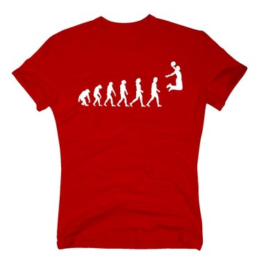 Herren T-Shirt - Basketball Evolution - Hobby Sport Halle Dunk Airball Wurf Ball dunkelblau-weiss S