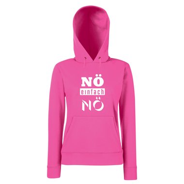 Damen Hoodie - N einfach N - Humor Witz Gegen Alles Prinzessin Zicke Nein Spa L schwarz-fuchsia