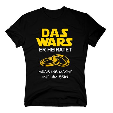 DAS WARS T-Shirt Herren Junggesellenabschied Hochzeit JGA Trauzeuge ICH HEIRATE XL gelb