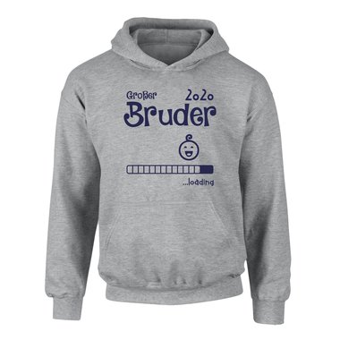 Kinder Hoodie - Groer Bruder 2020 Loading schwarz-weiss 80-92