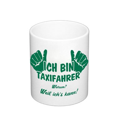 Ich bin Taxifahrer Kaffeebecher - Taxiunternehmen Taxi Beruf Job weiss-schwarz