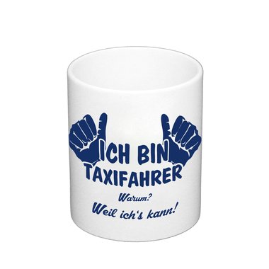 Ich bin Taxifahrer Kaffeebecher - Taxiunternehmen Taxi Beruf Job weiss-schwarz