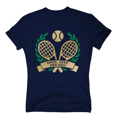 T-Shirt Herren - Spiel Satz und Sieg - Tennis Trainer Tennispartner Tennisball