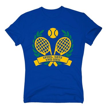 T-Shirt Herren - Spiel Satz und Sieg - Tennis Trainer Tennispartner Tennisball
