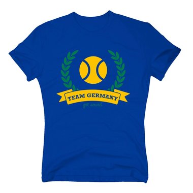 T-Shirt Herren - Team Germany - Get served - Tennis Tennispartner Tennisball dunkelblau-gelb-apfelgrn 4XL
