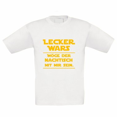 Dessert Kinder T-Shirt - Lecker Wars - Mge der Nachtisch mit mir sein - Fan TV weiss-gelb 152-164