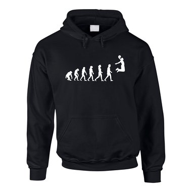 Herren Hoodie - Basketball Evolution - Hobby Halle Sport Bball Dunk Airball Korb 5XL schwarz-weiss