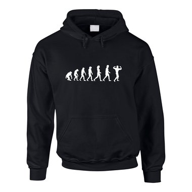 Herren Hoodie - Bodybuilding Evolution - Hobby Sport Leistung Muskel Krper Pose XS schwarz-weiss