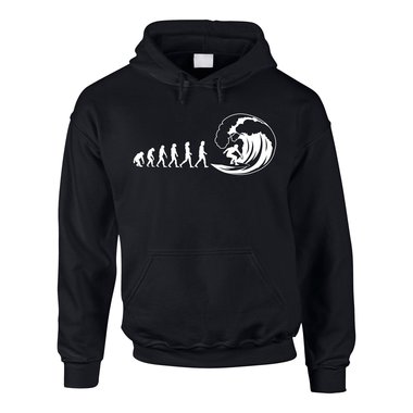 Herren Hoodie - Evolution Surfer - Hobby Sport Wellenreiter Wasser Meer Kite