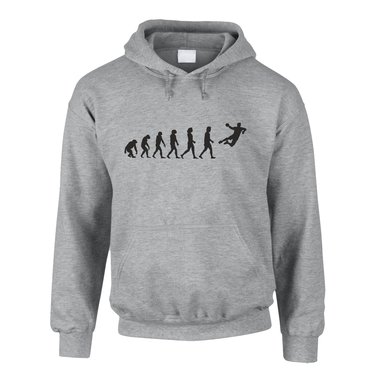 Herren Hoodie - Handballer Evolution - Hobby Mannschaft Team Sport Verein Wurf 5XL schwarz-weiss